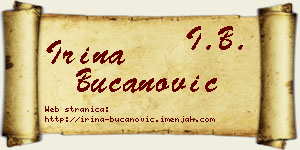Irina Bučanović vizit kartica
